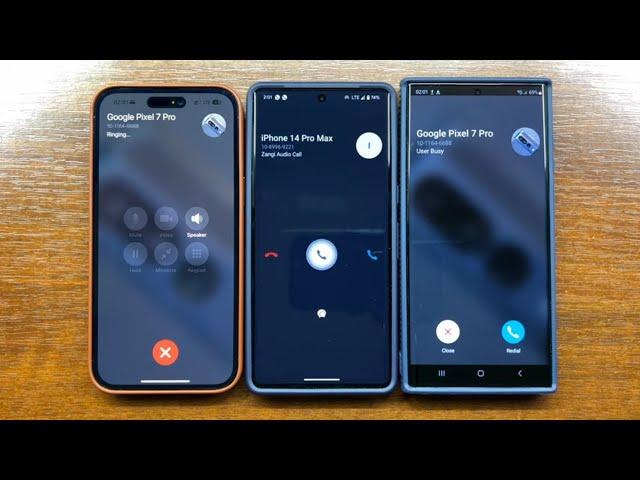 Apple iPhone 14 PM vs Google Pixel 7 Pro vs Samsung Galaxy S22 Ultra Zangi Incoming & Outgoing Calls