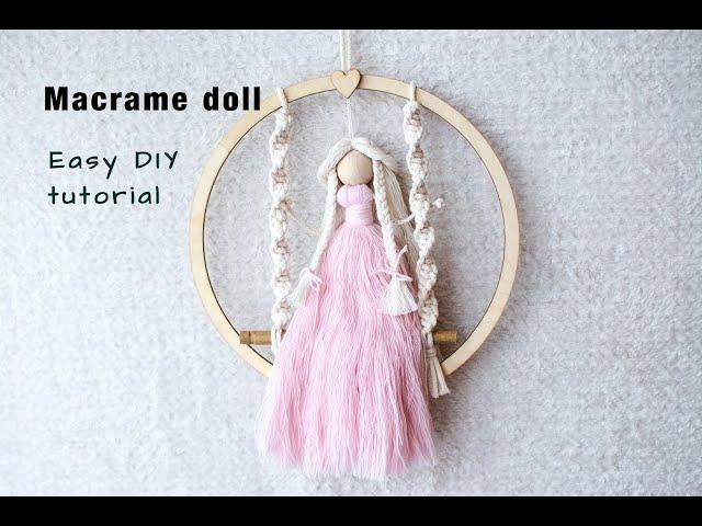 Macrame doll tutorial - doll on swing - easy step by step macrame tutorial DIY