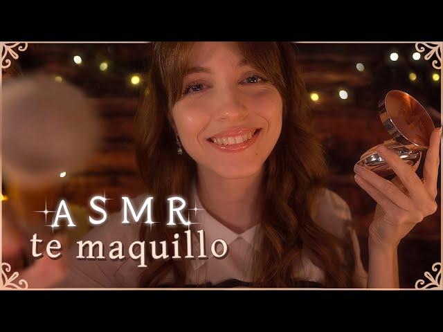 ASMR • I put your makeup on in a cabin in the woods  (Facial care, creams, makeup...) [sub]