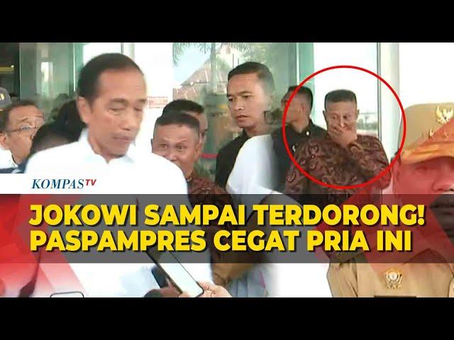 Jokowi Sampai Terdorong! Detik-detik Paspampres Adang Pria Terobos Hampiri Presiden di Konawe