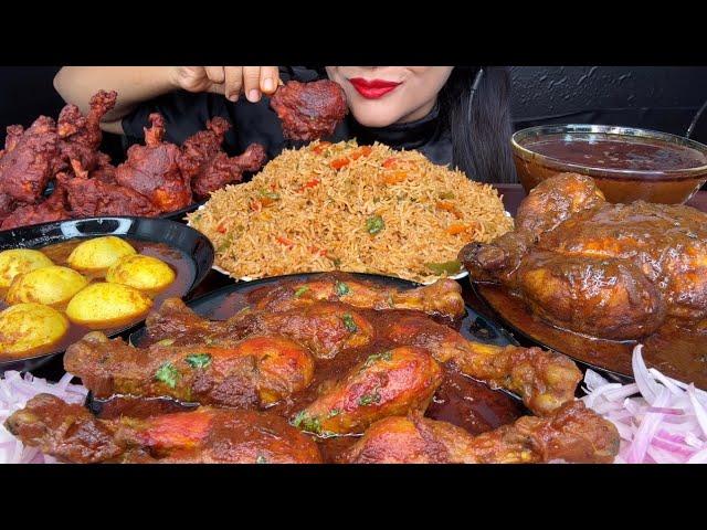 ASMR WHOLECHICKEN CURRY,CHICKEN LOLLIPOP,FRIEDRICE,EGG CURRY,DESI STYLE CHICKEN CURRY