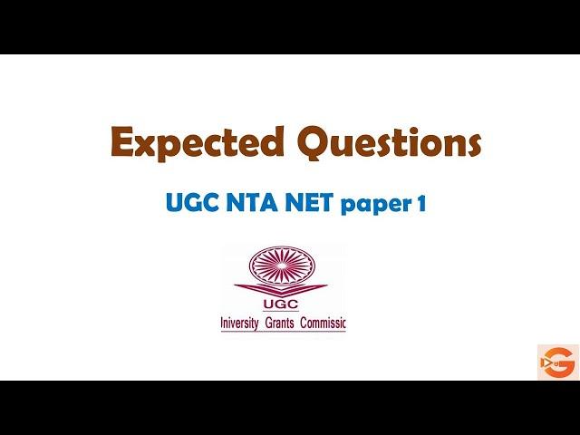 Expected questions for UGC NTA NET paper 1 | June 2020