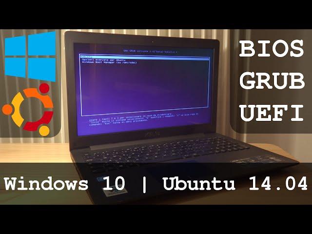 Windows 10 Ubuntu Dual Boot Tutorial | BIOS and UEFI partitions configuration on Asus X553MA