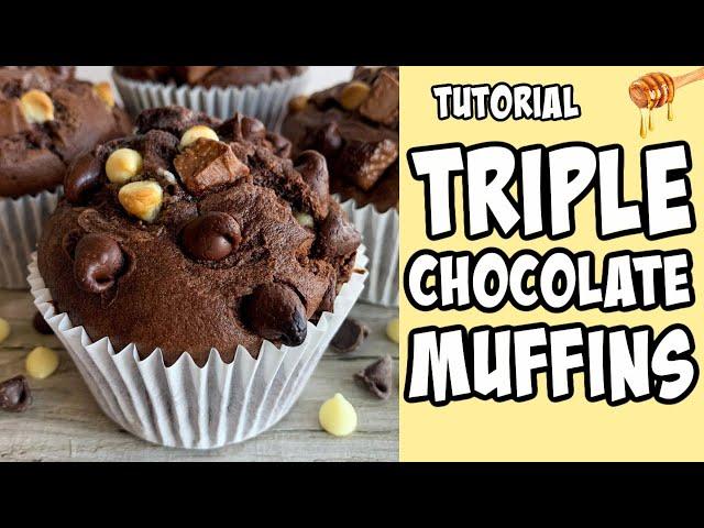 Triple Chocolate Muffins! Recipe tutorial #Shorts