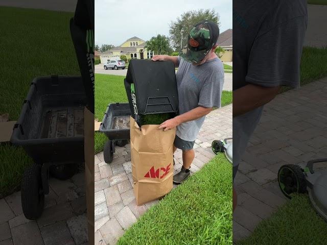 How Many Bags Will It Take? Overgrown Lawn Mowing #satisfying #asmr