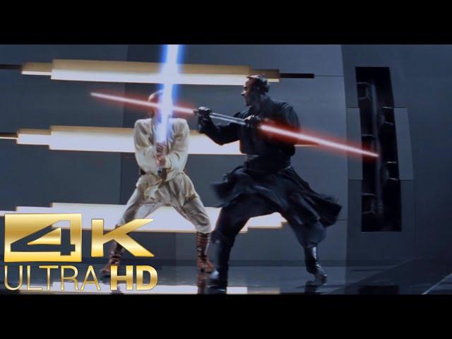 Obi Wan vs Darth Maul [4k UltraHD] - Star Wars: The Phantom Menace Fight Scene (2/2)