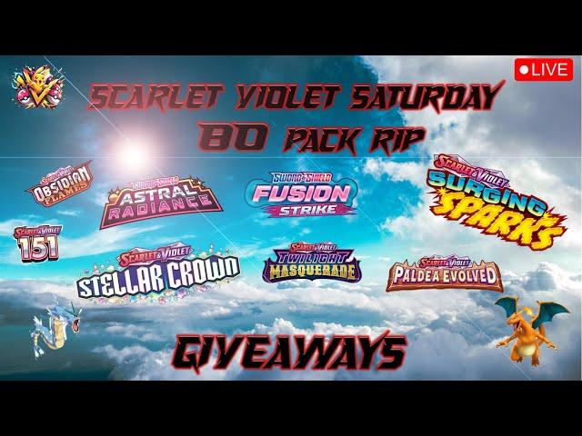 Scarlet Violet Saturdays - Opening 80 packs of Random Pokemon Sets Surging Sparks Fusion Strike