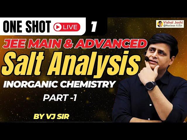 Salt Analysis in One Shot | Inorganic Chemistry | JEE Main & Advanced Live Class