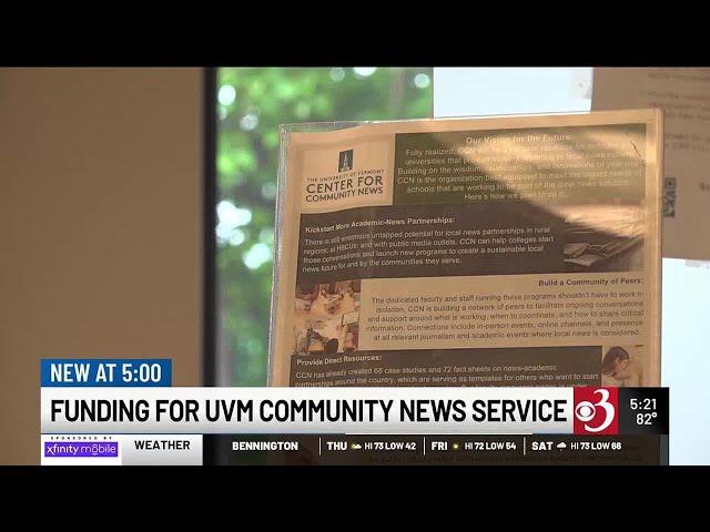 New funding headed to UVM's Community News Service