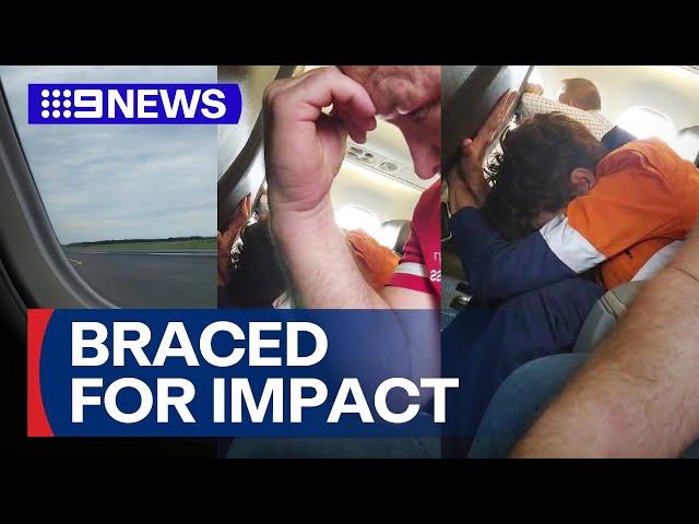 Passengers panic as Qantas flight makes emergency landing | 9 News Australia