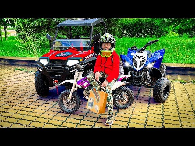 Den conduce sus Moto Favoritas! | Aventuras en Motocicleta para Niños!