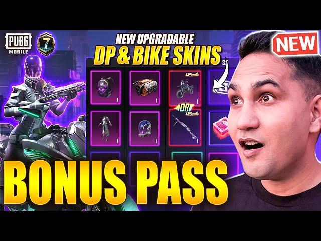 New Bonus Pass Opening | Upgradable DP28 And Bike Skin | A7 Bonus Pass Rewards | PUBG MOBILE | BGMI