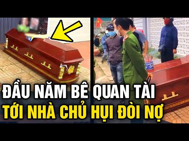 Đầu năm, nhóm người 'KHIÊNG QUAN TÀI' mở nhạc đám ma trước nhà chủ hụi để ĐÒI TIỀN | Tin 3 Phút