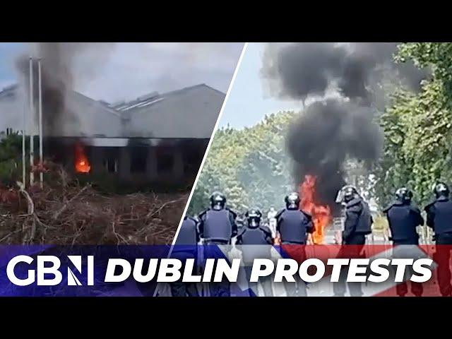 Dublin factory set to house asylum seekers ERUPTS in flames