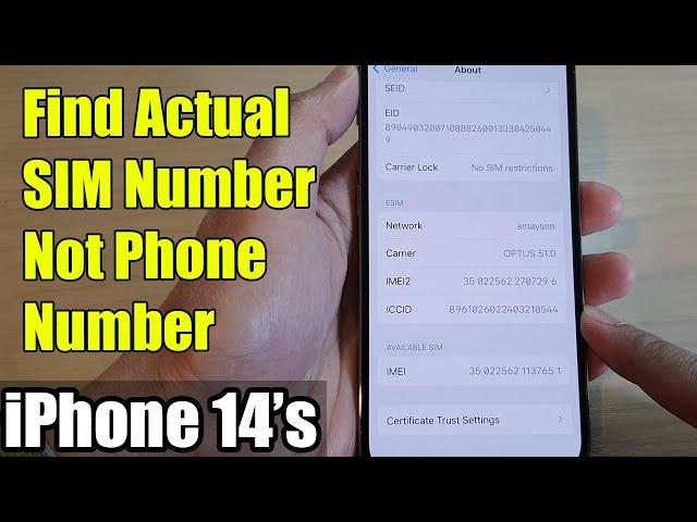 iPhone 14's/14 Pro Max: How to Find Actual SIM Number Not Phone Number