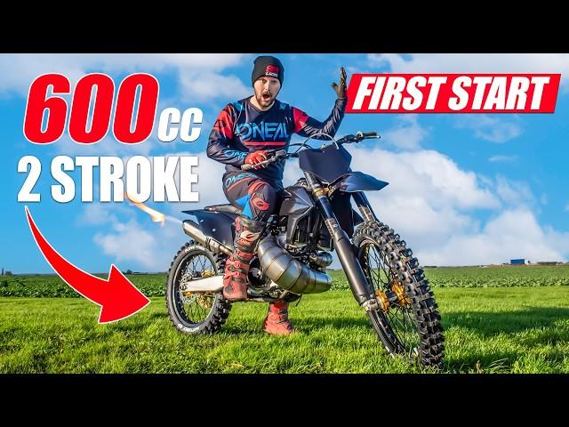 Starting 600cc 2 Stroke Monster Dirt Bike for the FIRST Time!