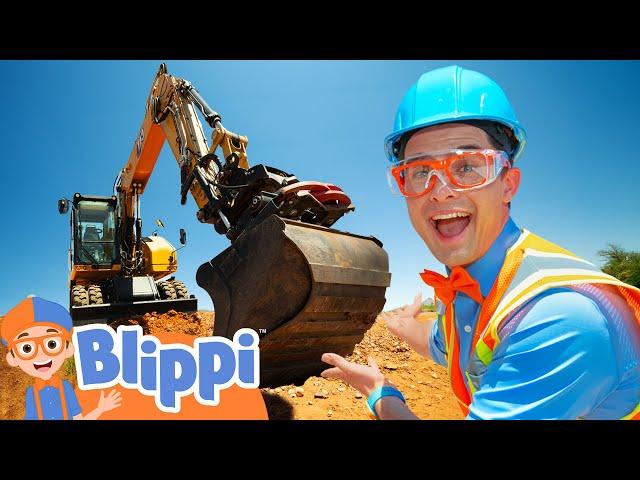 Blippi's Construction Vehicles Adventure - Blippi's Vroom Vroom Vehicle Show | Videos for Kids