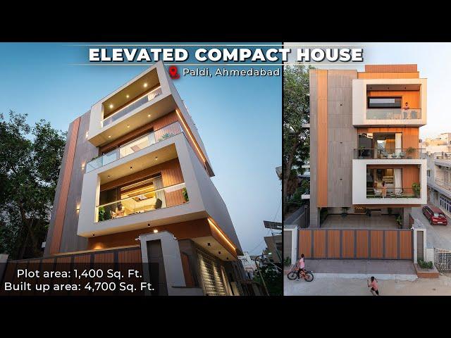 This #1400 Sq Ft Elevated Compact House is the unique example of Going Beyond The Limitations..!!