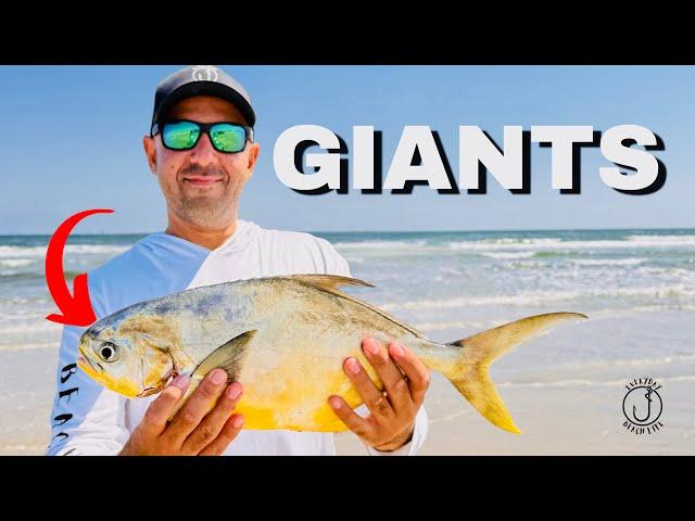 Chasing Monster Pompano!! Corpus Christi Surf Fishing: Best Bait to Use.