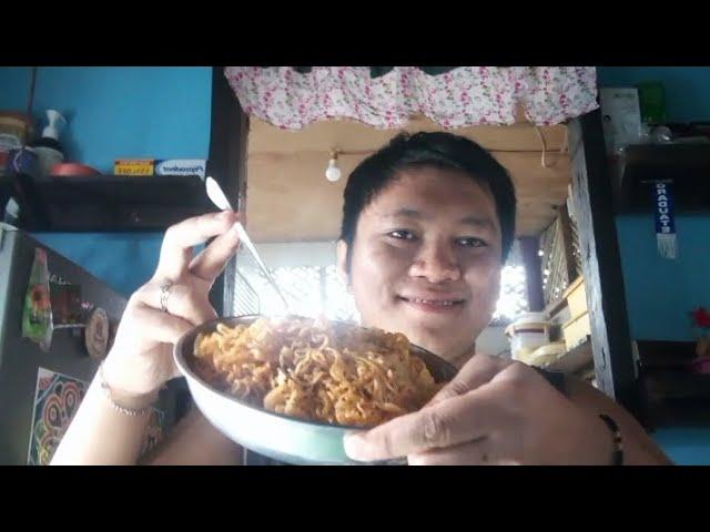 For my first time to eat my food noodles pancit canton mukbang challenge, but gone wrong