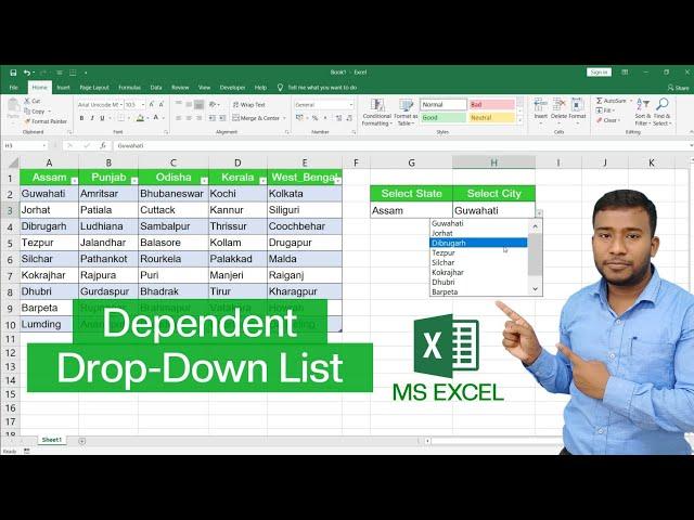 How to Create Dependent Drop Down List in Microsoft Excel | INDIRECT Formula in Excel