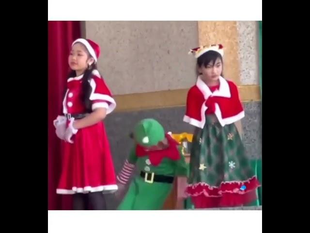 funny Xmas boy has dancing in the blood