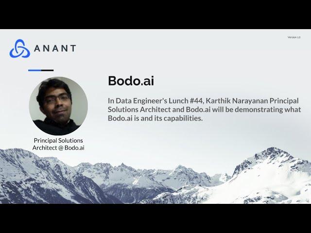 Data Engineer's Lunch #43: Bodo.ai - Karthik Narayanan