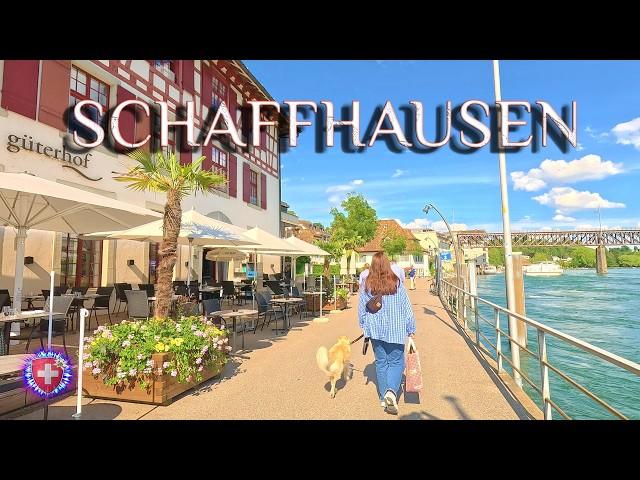 SCHAFFHAUSEN SWITZERLAND  Exploring the beauty of old city / Center, Rhein & Castle Munot 4K