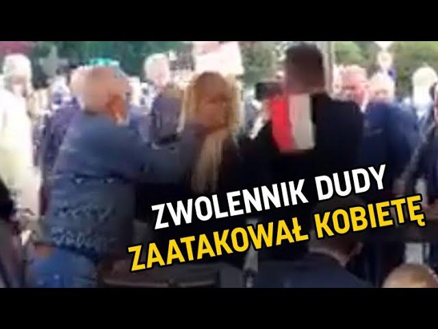 Zwolennik Dudy rzucił się na protestującą kobietę. Bulwersujące wydarzenia w Wieluniu