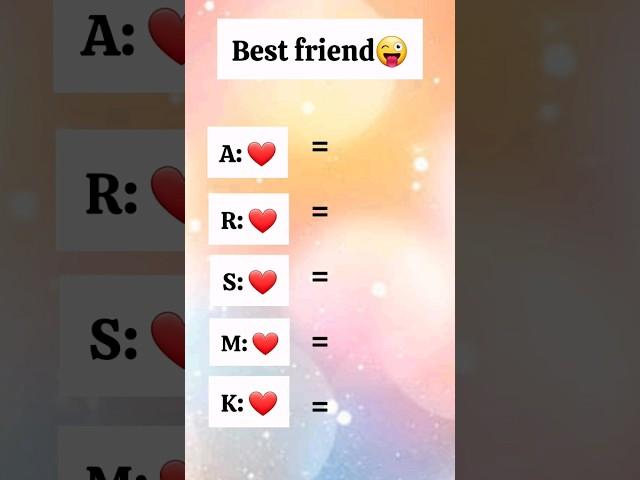 select your best friend name first letter || #shorts #love #viral