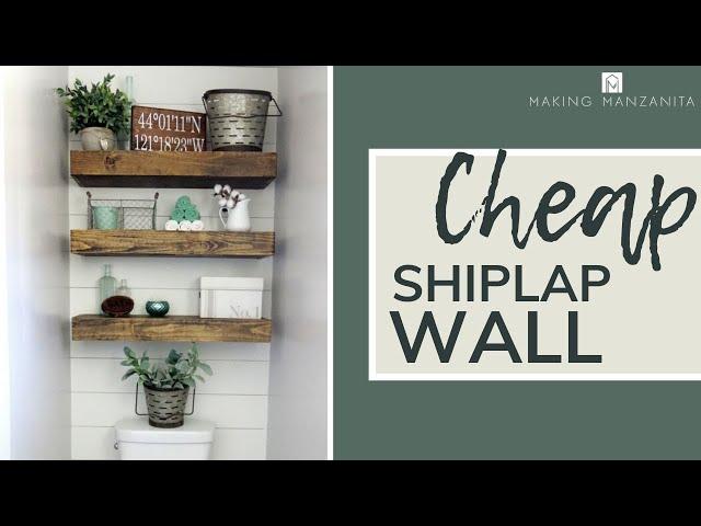 How To Do A Shiplap Wall Cheap - SMALL BATHROOM DIY