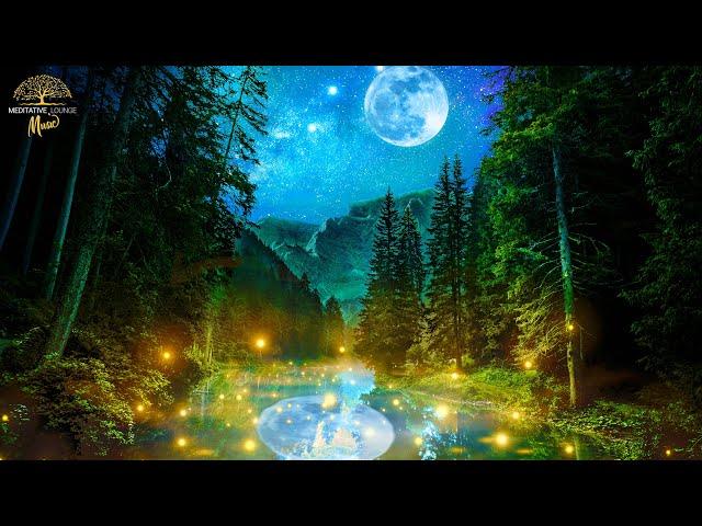 Magic forest relaxing music nature sounds birds |  Forest fireflies 4k