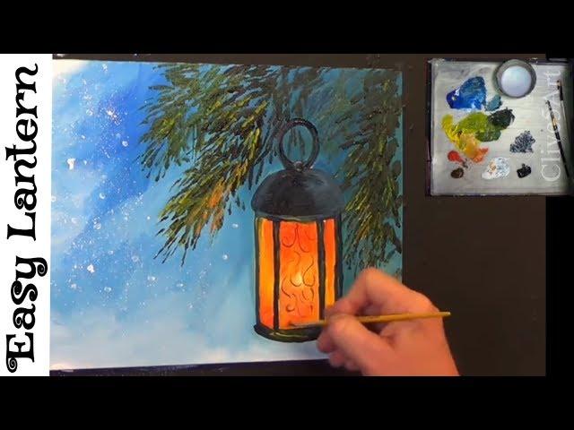 Paint a Lantern Holiday Tutorial , acrylic painting #clive5art