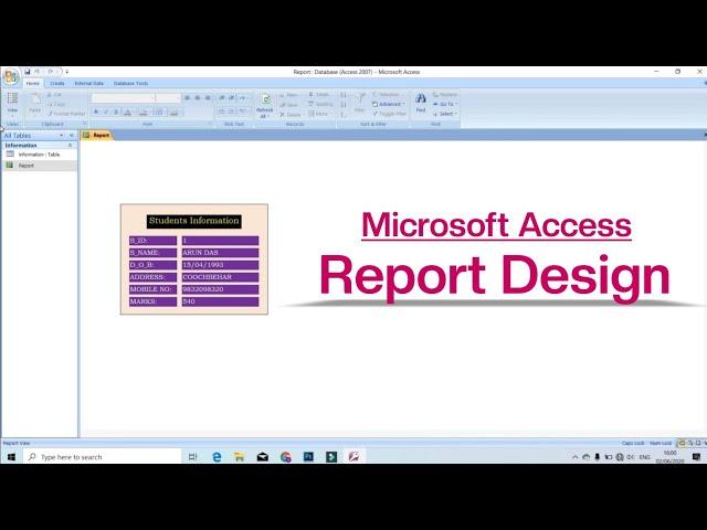 How To Create Report in Microsoft Access | Report in MS Access