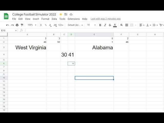 College Football Simulator!?! | The Spreadsheet