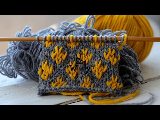 How to Knit Your First Fair Isle pattern: The "Fleur-De-Lys" stitch - So Woolly