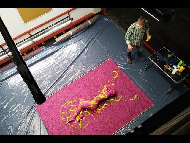 CARPET ART magenta SPLASH by BODYART artist Jörg Düsterwald