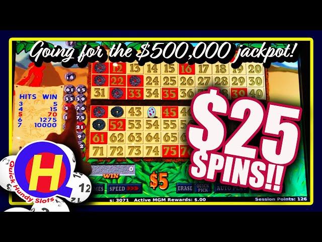 High Limit Caveman KENO! $25 Spins Going for $500K Jackpot!