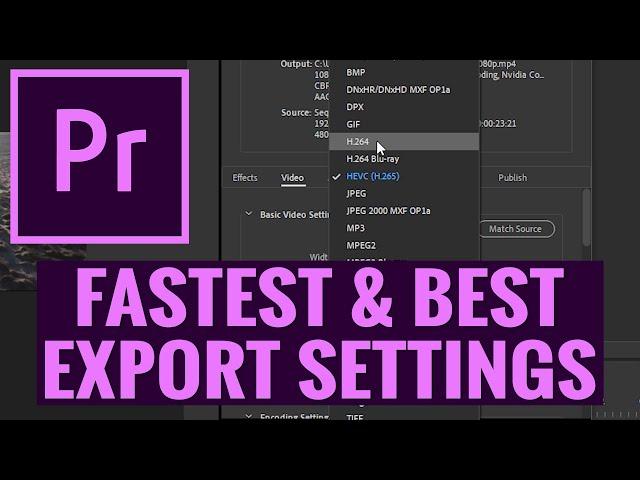 BEST EXPORT SETTINGS in Premiere Pro CC Export FAST With Hardware Encoding