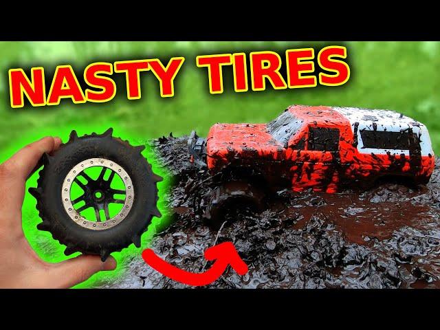 Nasty Paddle Tires on RC Mud Bogger