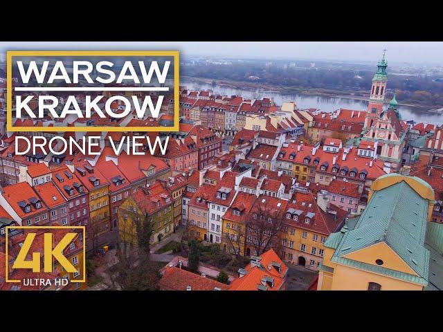 Warsaw & Krakow from Above - 4K Drone Video of Two Beautiful European Cities