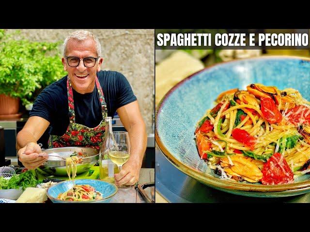 SPAGHETTI COZZE E PECORINO ricetta facile  in 15 minuti