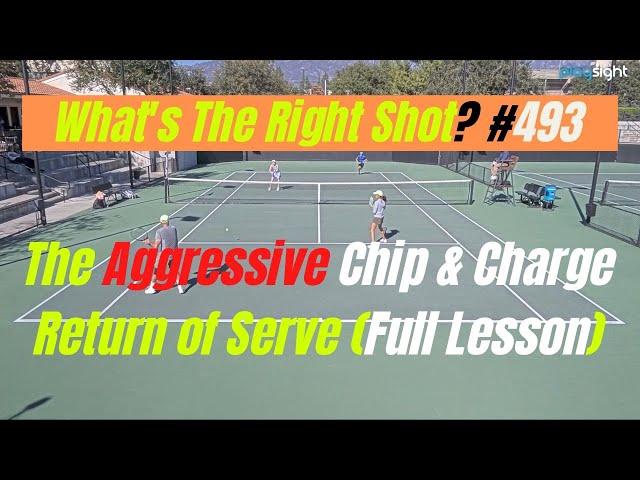 Tennis Doubles Chip & Charge Return of Serve.  10 Steps (Full Lesson).  What's The Right Shot? # 493