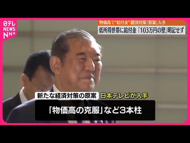 【低所得世帯に給付金】「103万円の壁」は言及されず  政府の経済対策原案