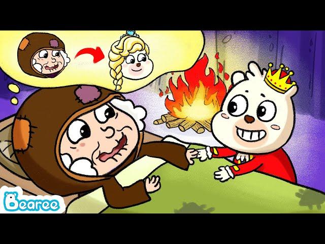 Elsa Turns Into a Poor Old Woman to Test Bearee's Kindness | Cartoons for Kids | Bearee Kids Show