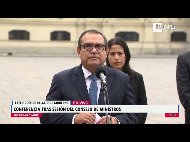 Premier Alberto Otárola, junto con ministros de Estado, brinda conferencia de prensa