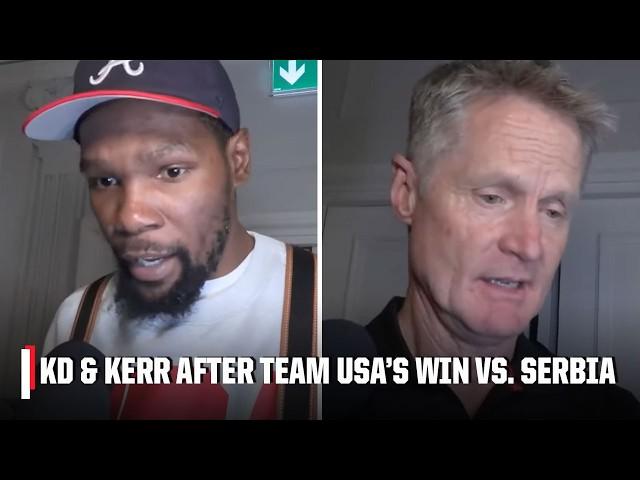 KD calls Team USA the 'BEST TEAM' he's ever been on + Kerr gives credit to Steph Curry  | ESPN