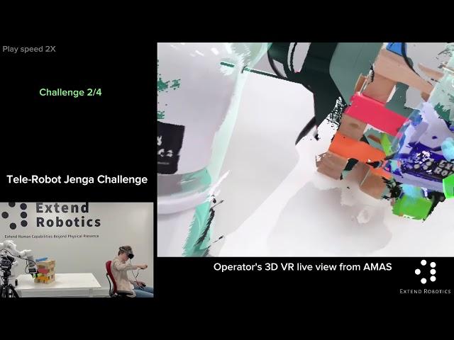 Tele Robot Jenga Challenge with AMAS volumetric telepresence