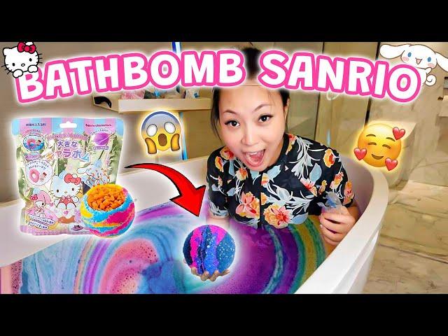 BATHBOMB SANRIO DARI JEPANG  KEREN BANGET AIRNYA JADI RAINBOW ?! ADA SANRIO DIDALEMNYA