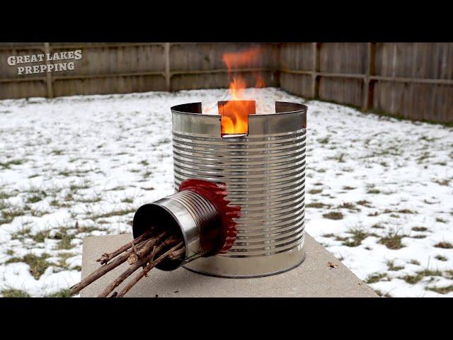 DIY Rocket Stove - How to Make Soup Can Rocket Stove for Cooking